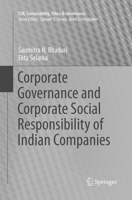 Front cover_Corporate Governance And Corporate Social Responsibility Of Indian Companies