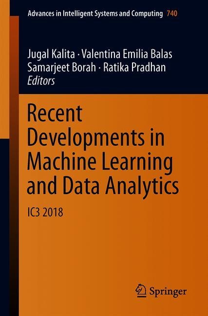 Couverture_Recent Developments In Machine Learning And Data Analytics