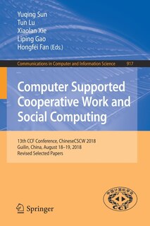 Front cover_Computer Supported Cooperative Work And Social Computing