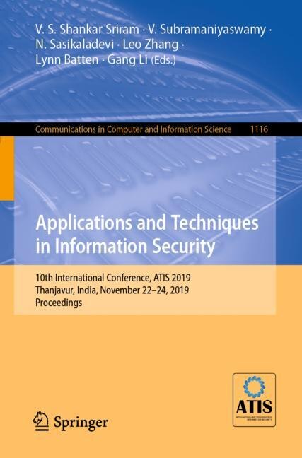 Front cover_Applications And Techniques In Information Security