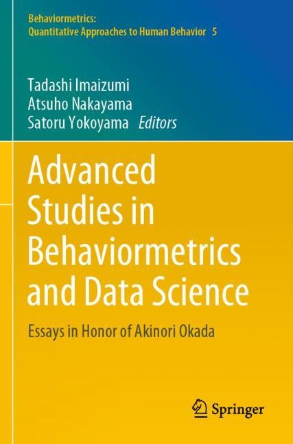 Couverture_Advanced Studies In Behaviormetrics And Data Science