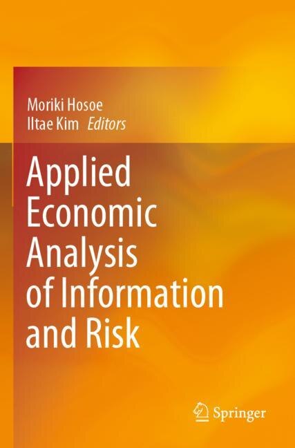 Couverture_Applied Economic Analysis Of Information And Risk