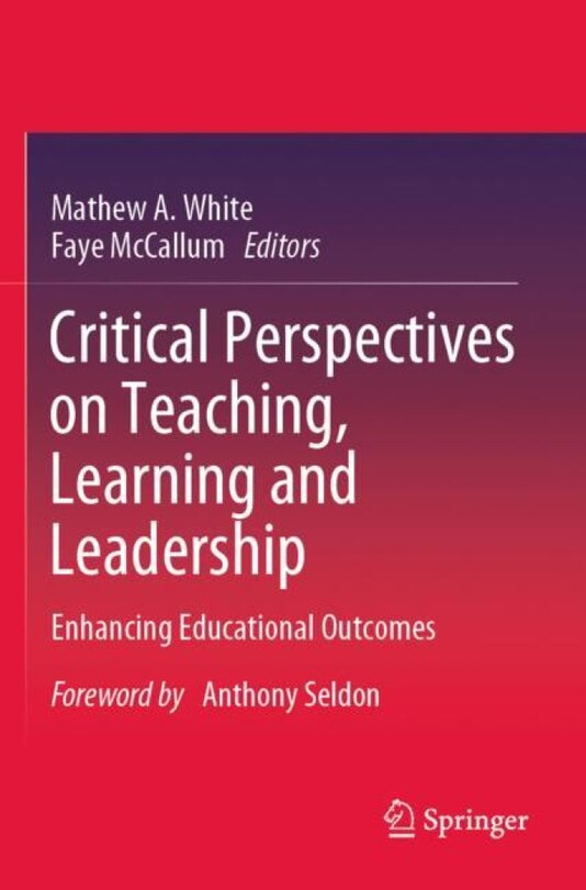 Couverture_Critical Perspectives On Teaching, Learning And Leadership