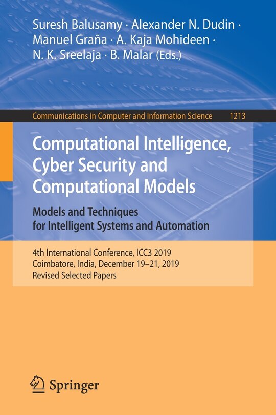 Front cover_Computational Intelligence, Cyber Security and Computational Models. Models and Techniques for Intelligent Systems and Automation