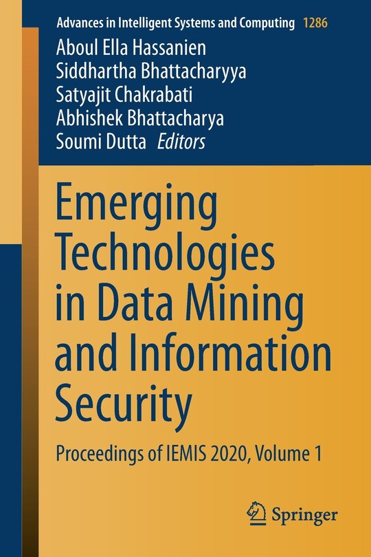 Couverture_Emerging Technologies In Data Mining And Information Security