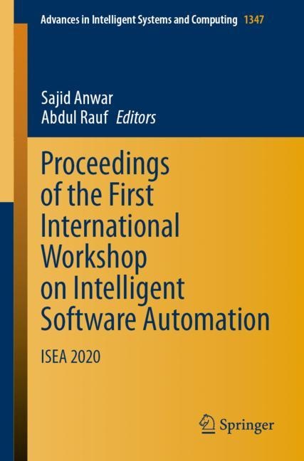 Couverture_Proceedings Of The First International Workshop On Intelligent Software Automation