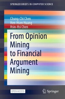 Front cover_From Opinion Mining To Financial Argument Mining