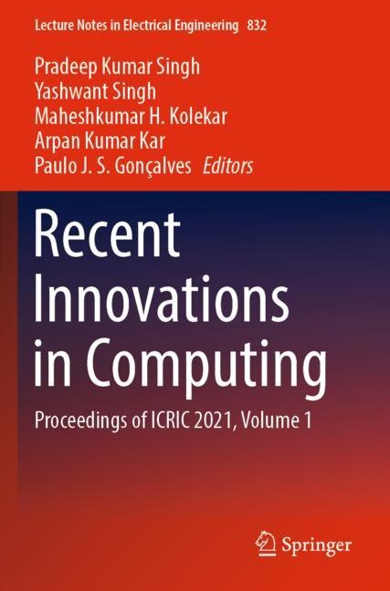 Couverture_Recent Innovations in Computing