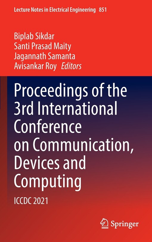 Couverture_Proceedings Of The 3rd International Conference On Communication, Devices And Computing