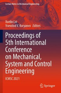 Couverture_Proceedings of 5th International Conference on Mechanical, System and Control Engineering