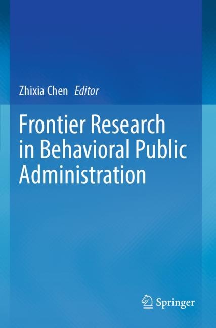 Couverture_Frontier Research in Behavioral Public Administration