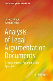 Couverture_Analysis of Legal Argumentation Documents