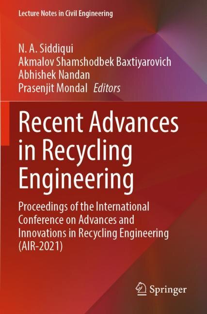 Couverture_Recent Advances in Recycling Engineering