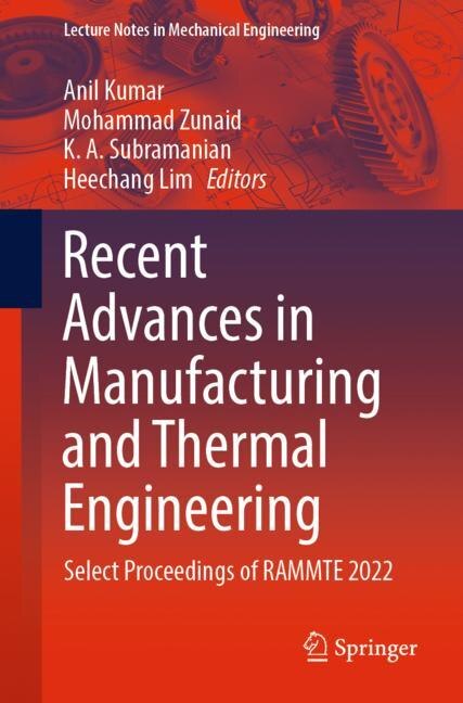 Couverture_Recent Advances in Manufacturing and Thermal Engineering