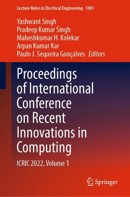 Couverture_Proceedings of International Conference on Recent Innovations in Computing