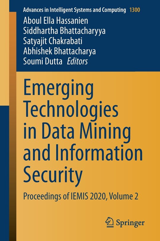 Couverture_Emerging Technologies In Data Mining And Information Security