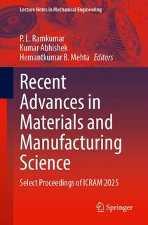 Couverture_Recent Advances in Materials and Manufacturing Science