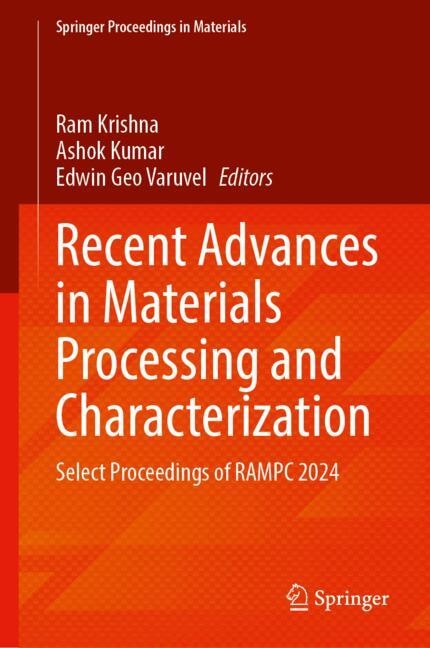 Couverture_Recent Advances in Materials Processing and Characterization