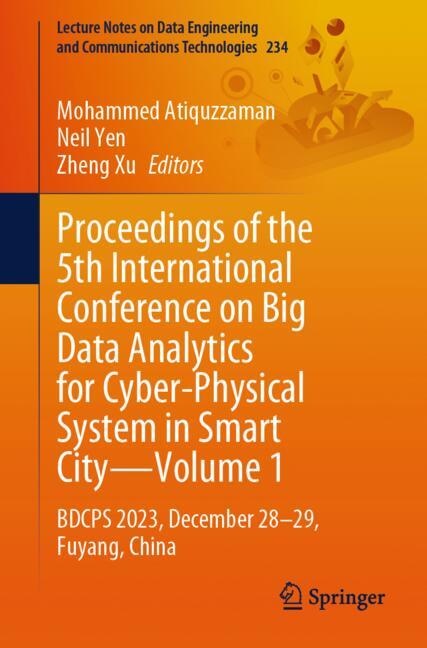 Couverture_Proceedings of the 5th International Conference on Big Data Analytics for Cyber-Physical System in Smart City-Volume 1