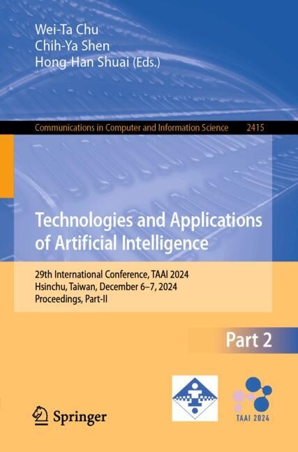 Front cover_Technologies and Applications of Artificial Intelligence