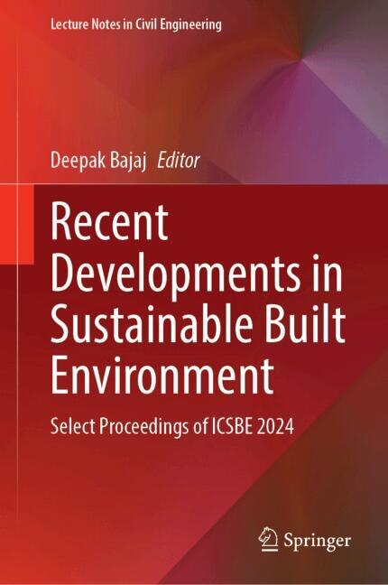 Couverture_Recent Developments in Sustainable Built Environment