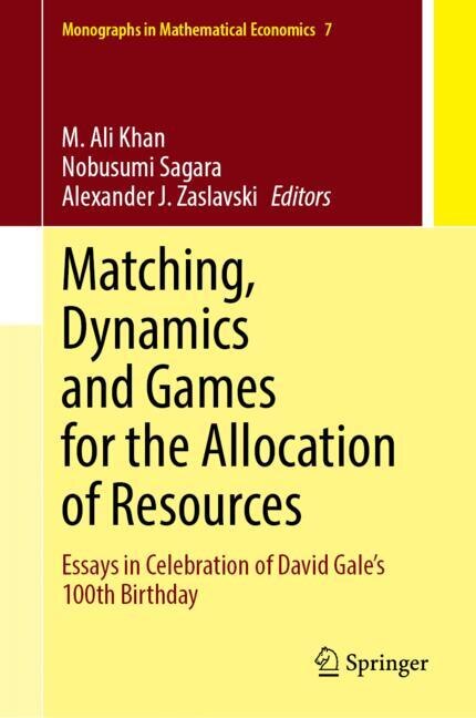 Front cover_Matching, Dynamics and Games for the Allocation of Resources