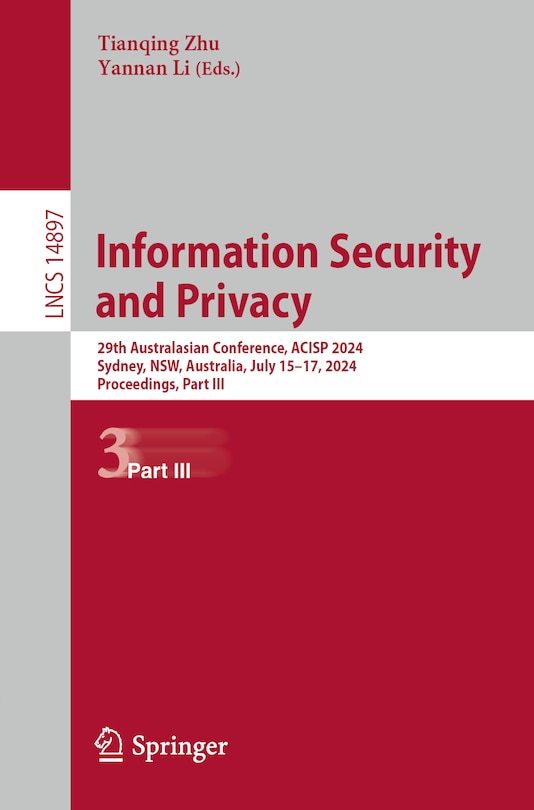 Front cover_Information Security and Privacy