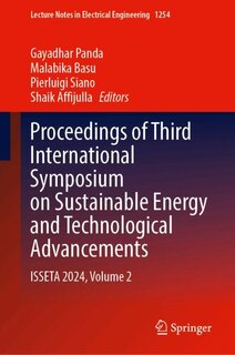 Couverture_Proceedings of Third International Symposium on Sustainable Energy and Technological Advancements