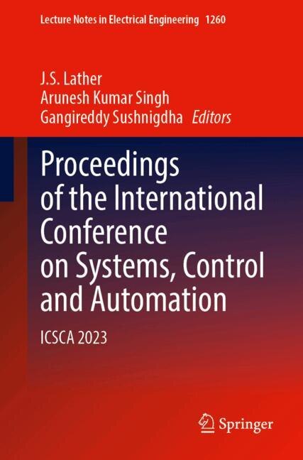 Couverture_Proceedings of the International Conference on Systems, Control and Automation
