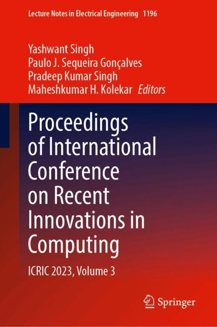 Couverture_Proceedings of International Conference on Recent Innovations in Computing