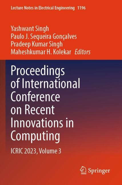 Couverture_Proceedings of International Conference on Recent Innovations in Computing
