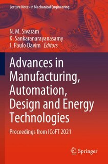 Couverture_Advances in Manufacturing, Automation, Design and Energy Technologies