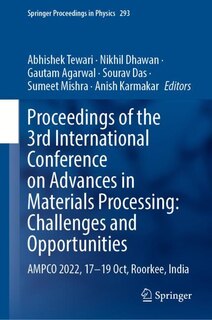 Couverture_Proceedings of the 3rd International Conference on Advances in Materials Processing