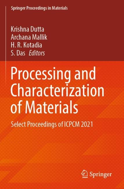 Front cover_Processing and Characterization of Materials
