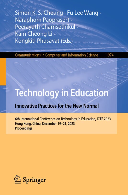 Couverture_Technology in Education. Innovative Practices for the New Normal