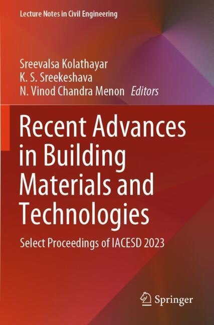 Couverture_Recent Advances in Building Materials and Technologies