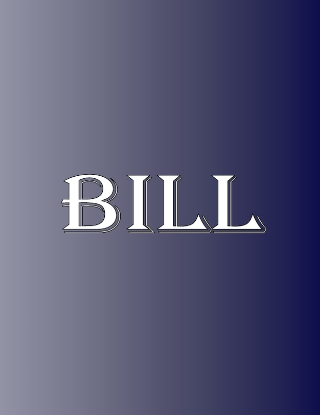 Bill: 100 Pages 8.5 X 11 Personalized Name on Notebook College Ruled Line Paper