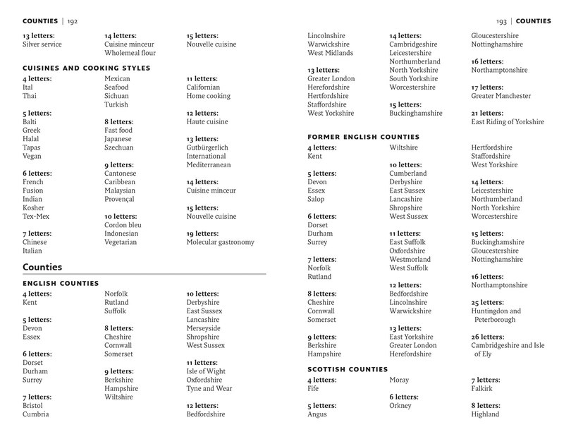 Sample content_Bradford’s Crossword Solver’s Lists: More than 100,000 solutions for cryptic and quick puzzles in 500 subject lists