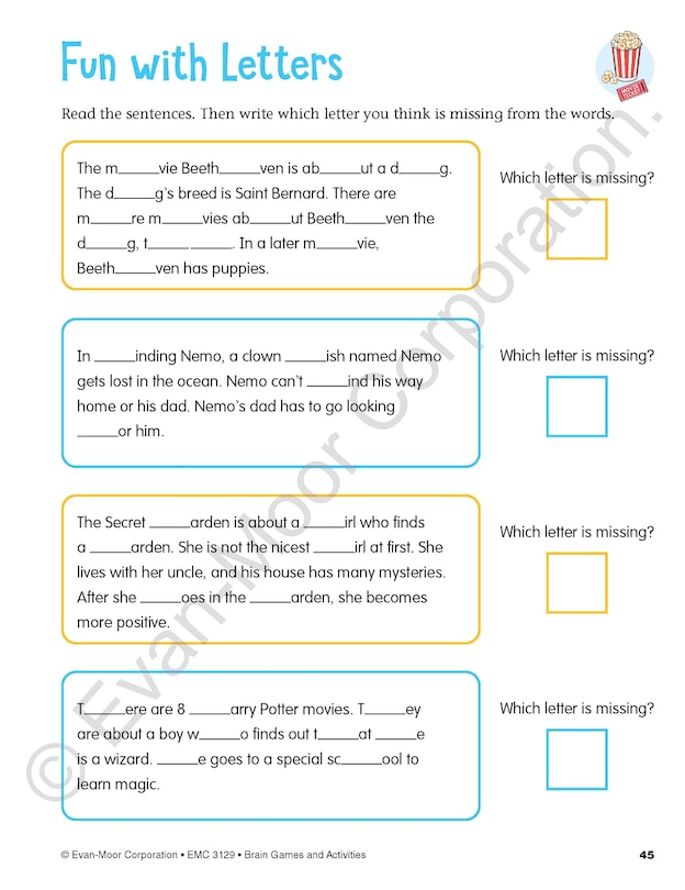 Aperçu du contenu 2_Brain Games and Activities, Age 8 - 9 Workbook