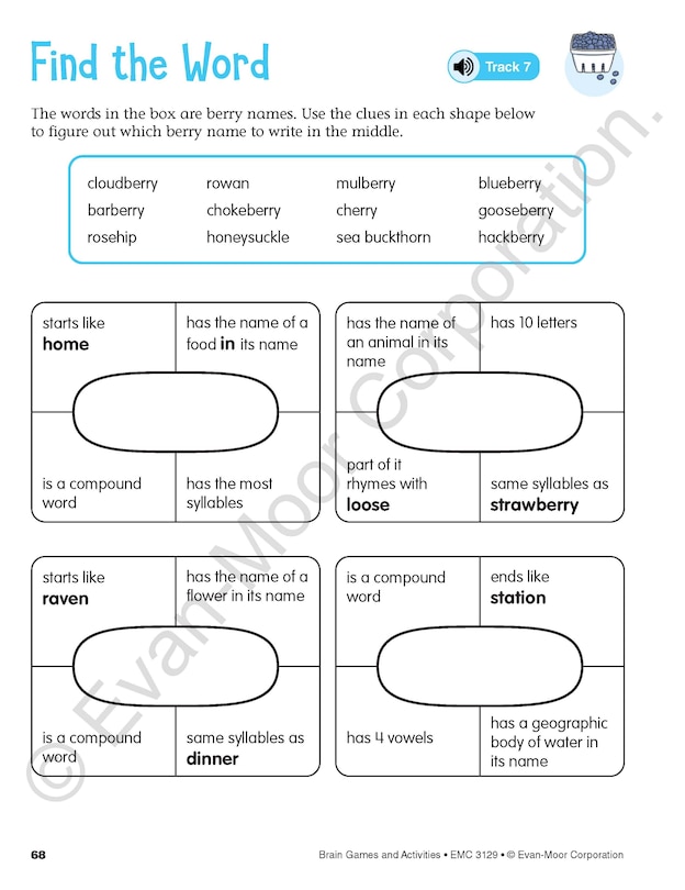 Aperçu du contenu 3_Brain Games and Activities, Age 8 - 9 Workbook