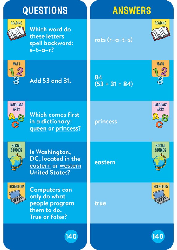 Sample content 2_Brain Quest 1st Grade Smart Cards Revised 5th Edition