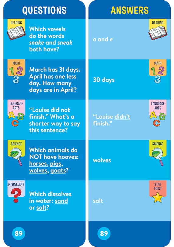 Sample content 4_Brain Quest 1st Grade Smart Cards Revised 5th Edition