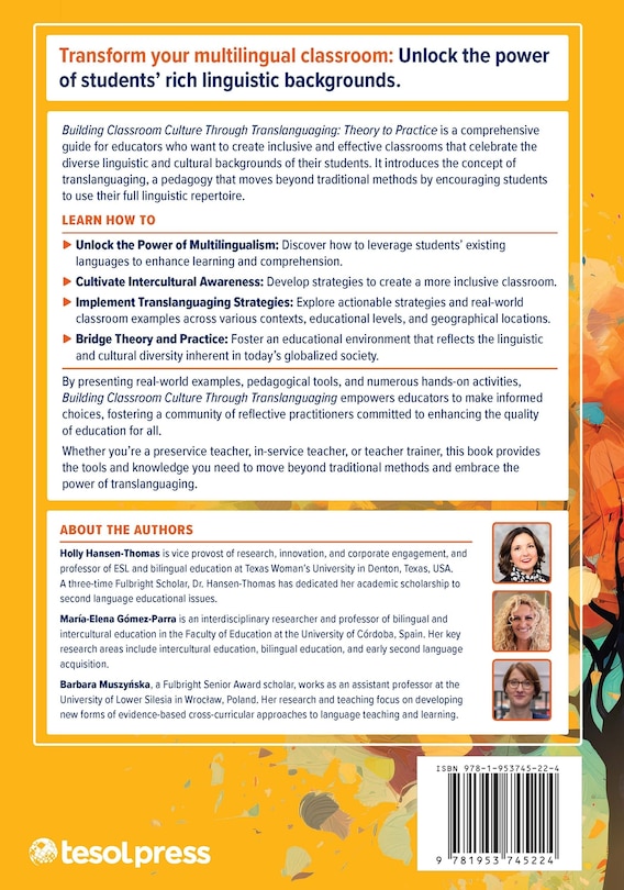 Aper&ccedil;u du contenu_Building Classroom Culture Through Translanguaging: Theory to Practice