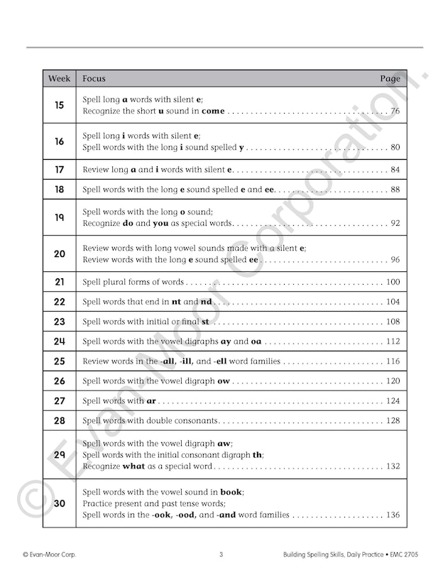 Sample content 2_Building Spelling Skills, Grade 1 Teacher Edition