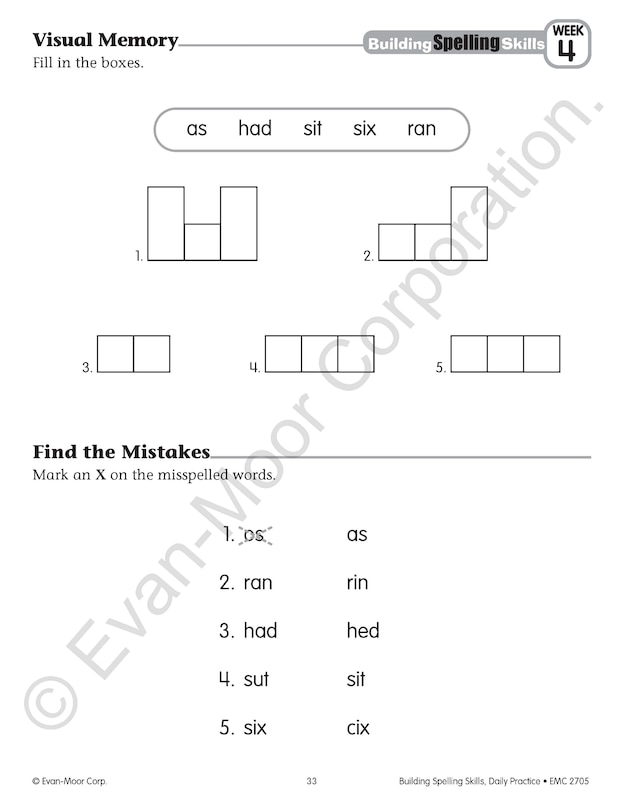 Sample content 4_Building Spelling Skills, Grade 1 Teacher Edition