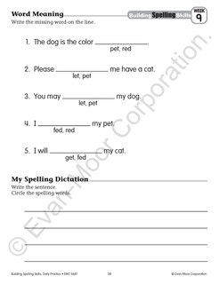 Sample content 3_Building Spelling Skills, Grade 1 Student Workbook (5-pack)