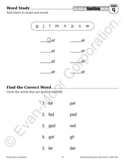 Sample content 4_Building Spelling Skills, Grade 1 Student Workbook (5-pack)
