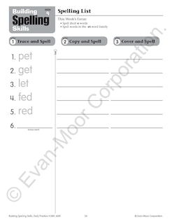 Sample content_Building Spelling Skills, Grade 1 Student Workbook