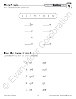 Sample content 4_Building Spelling Skills, Grade 1 Student Workbook