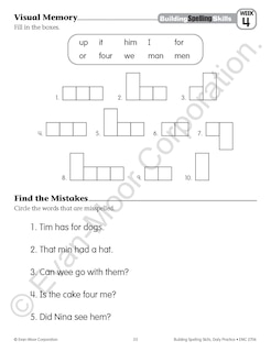Aperçu du contenu 4_Building Spelling Skills, Grade 2 Teacher Edition